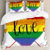 Juego de Funda Nórdica Ambesonne Pride, Corazón Arcoíris