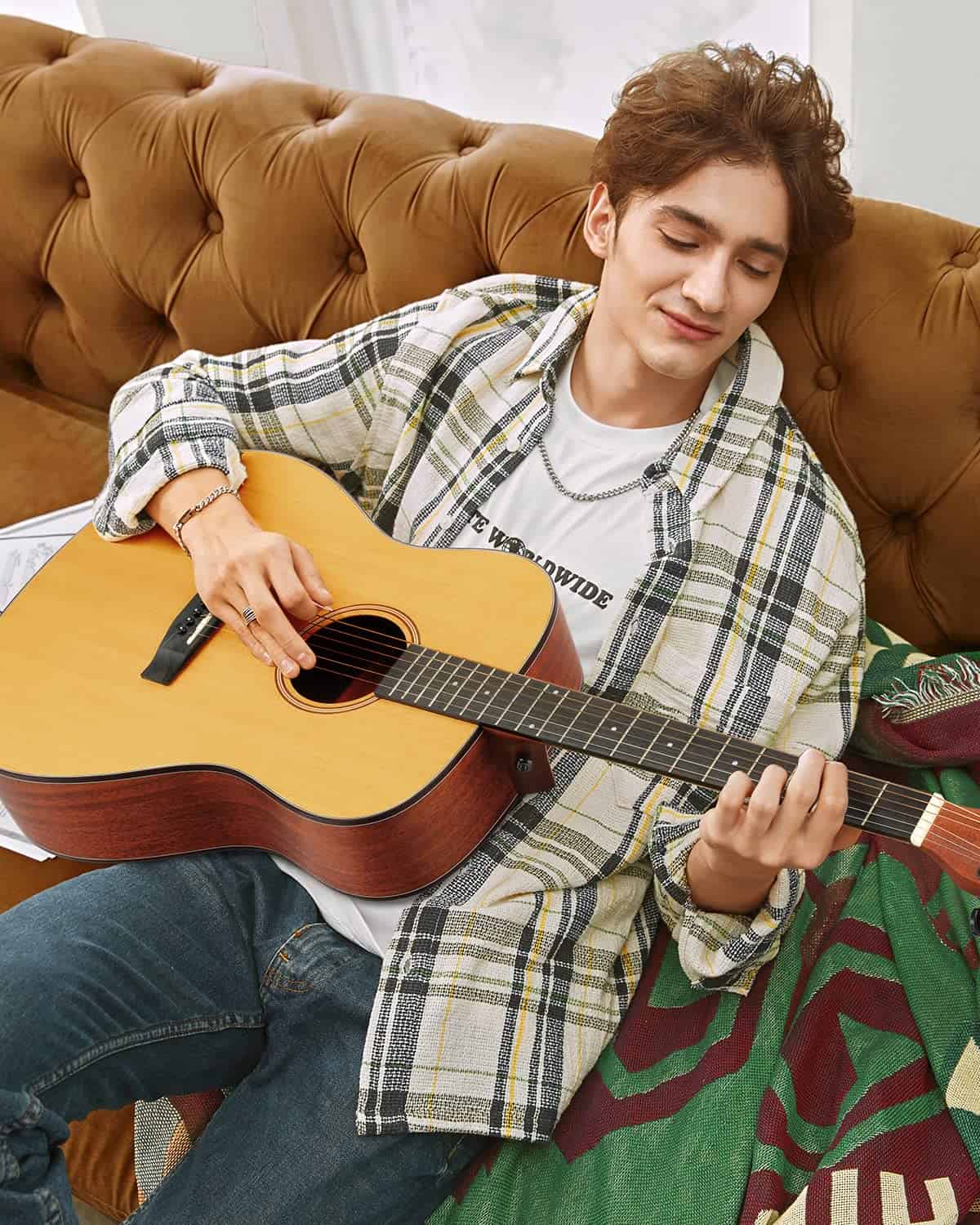 Guitarra Acústica Donner para Principiantes Adultos Tamaño - Imagen 7