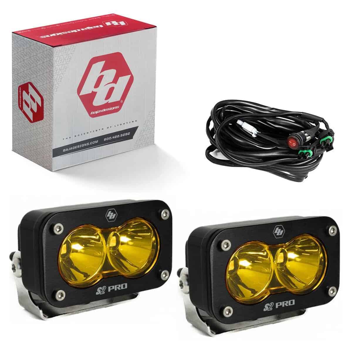 Par de luces LED auxiliares Baja Designs S2 Pro Black