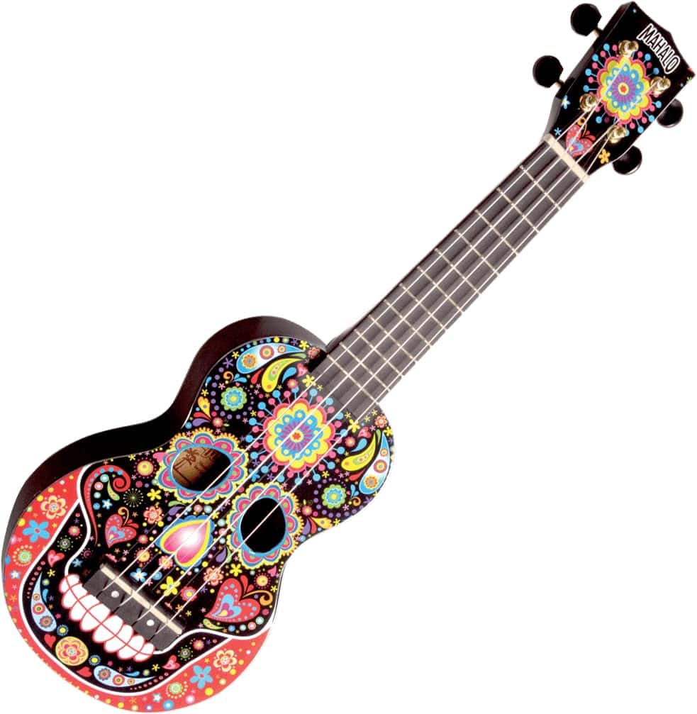 Ukulele Mahalo Art Series, diestro, Calavera del Día de los - Imagen 3