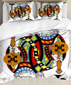 Juego de Funda Nórdica Ambesonne King, Rey de Corazones