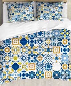 Juego de Funda nórdica Amarillo y Azul de Ambesonne, Efecto