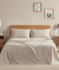 Juego de sábanas de lino puro DAPU, 100% -Lino Natural