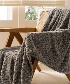 Simple&Opulence Manta de Lana Esponjosa con Patrón