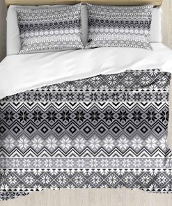 Juego de Funda Nórdica Ambesonne Gris, Patrones de Punto de