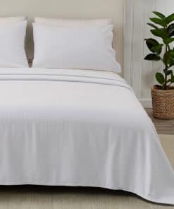 Juego de Sábanas de Franela de Invierno Blanca de 3 Piezas