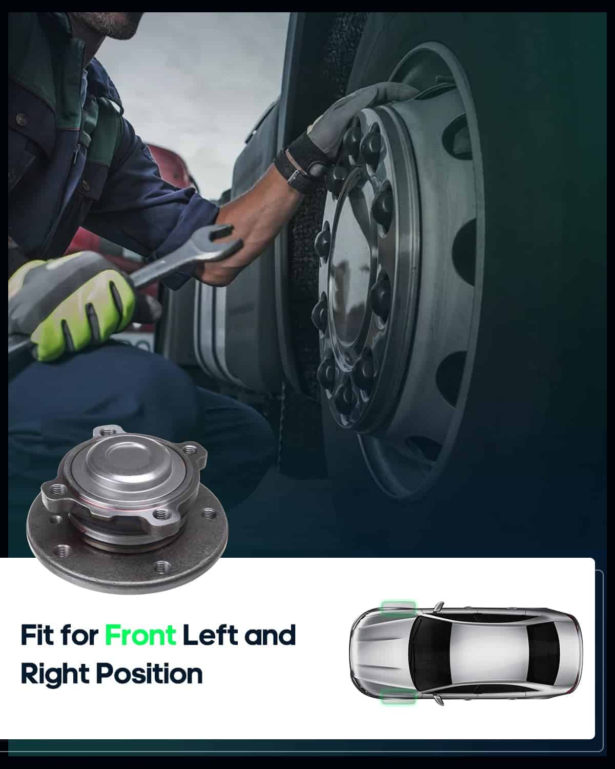 SCITOO Conjunto de Rueda de Cojinete de Cubo Delantero - Imagen 3