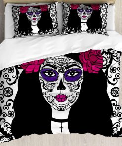 Juego de Funda de Edredón Ambesonne Sugar Skull, Tema del