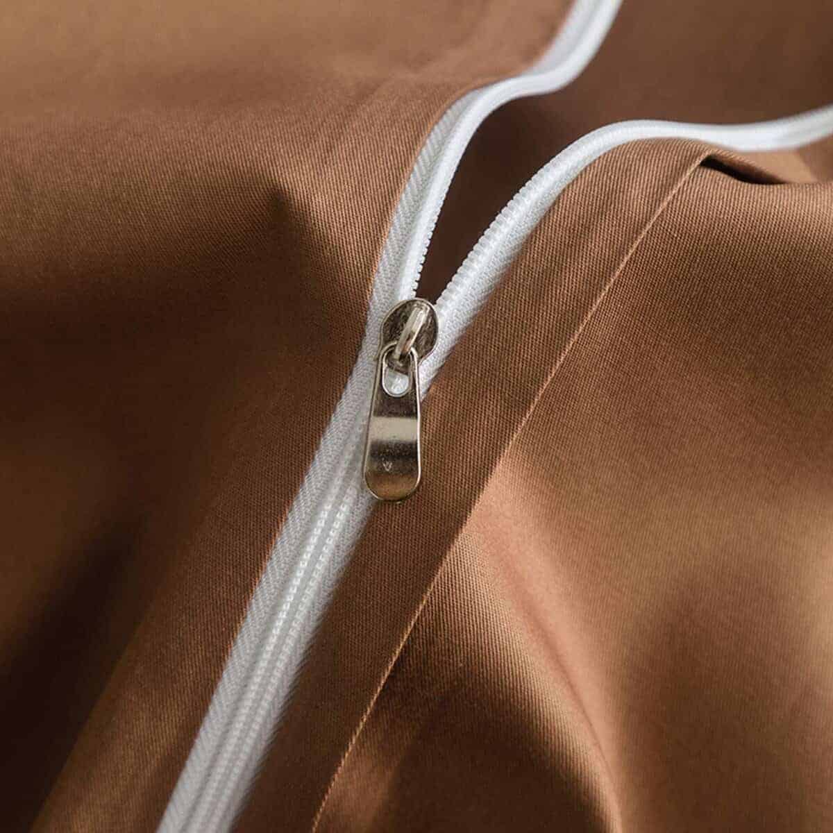 SUSYBAO Juego de Funda de Edredón -Marrón - Imagen 4