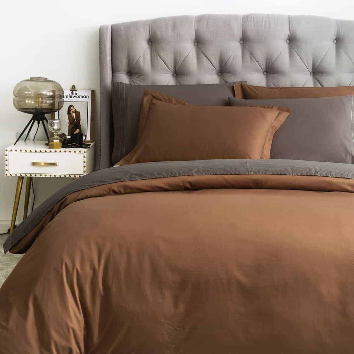 SUSYBAO Juego de Funda de Edredón -Marrón - Imagen 3