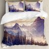 Set de Funda nórdica Ambesonne Nature, Paisaje de Invierno