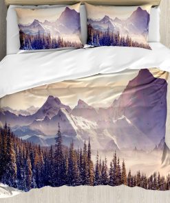 Set de Funda nórdica Ambesonne Nature, Paisaje de Invierno