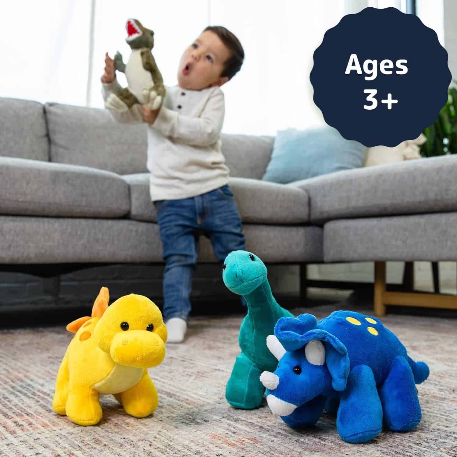 Juego de 4 peluches de dinosaurios PREXTEX, 10'' - Peluches - Imagen 5