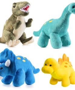 Juego de 4 peluches de dinosaurios PREXTEX, 10'' - Peluches