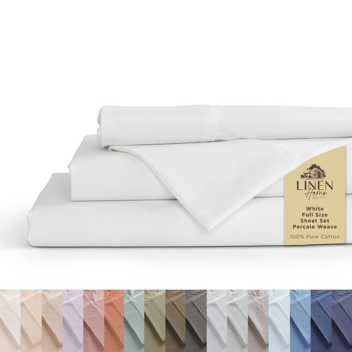 Juego de Sábanas 100% Algodón Percale Linen Home Tamaño