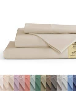 Juego de Sábanas de Algodón 100% Percale Linen -Ivory