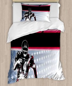 Juego de funda de edredón Ambesonne Americana, Jugador de