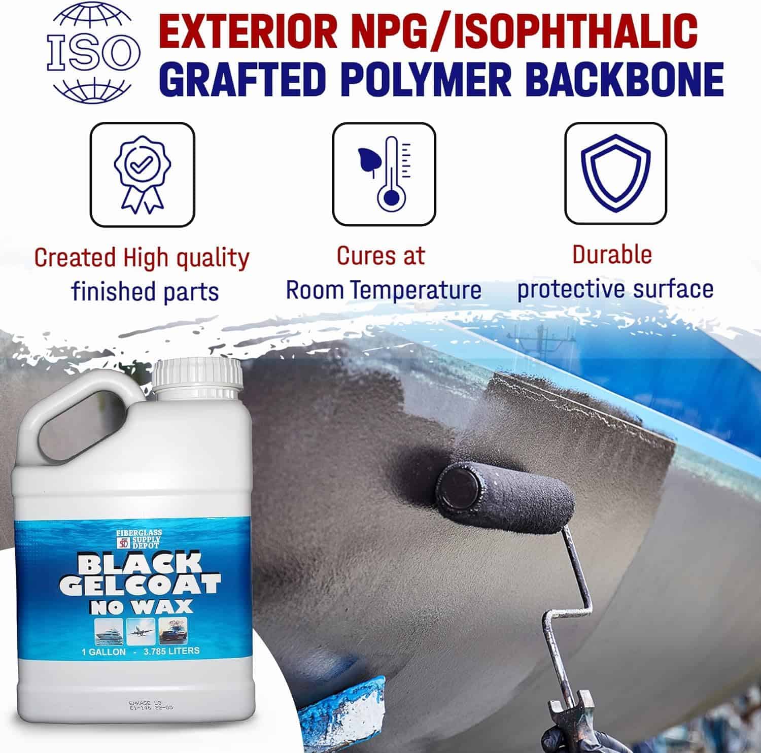 Gelcoat Negro sin Cera Galón con 60cc de Endurecedor (MEKP) - Imagen 8