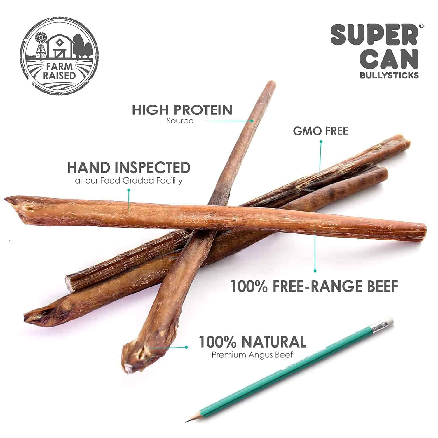 Supercan Bully Sticks para Perros 12" (20 Unidades) - 100% - Imagen 3