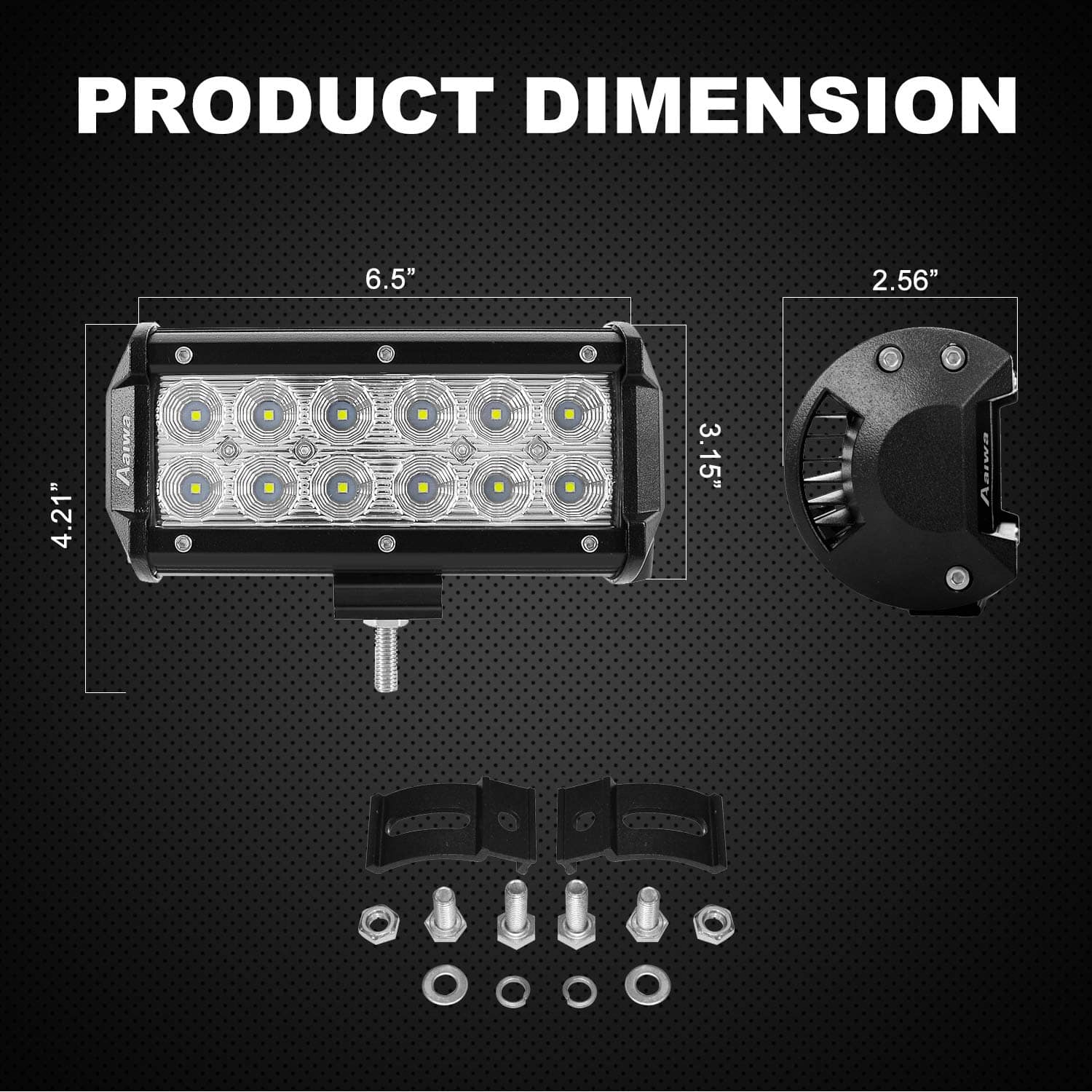 Barra de luz LED Aaiwa de 7", 4 PCS 3600LM Luces de - Imagen 4