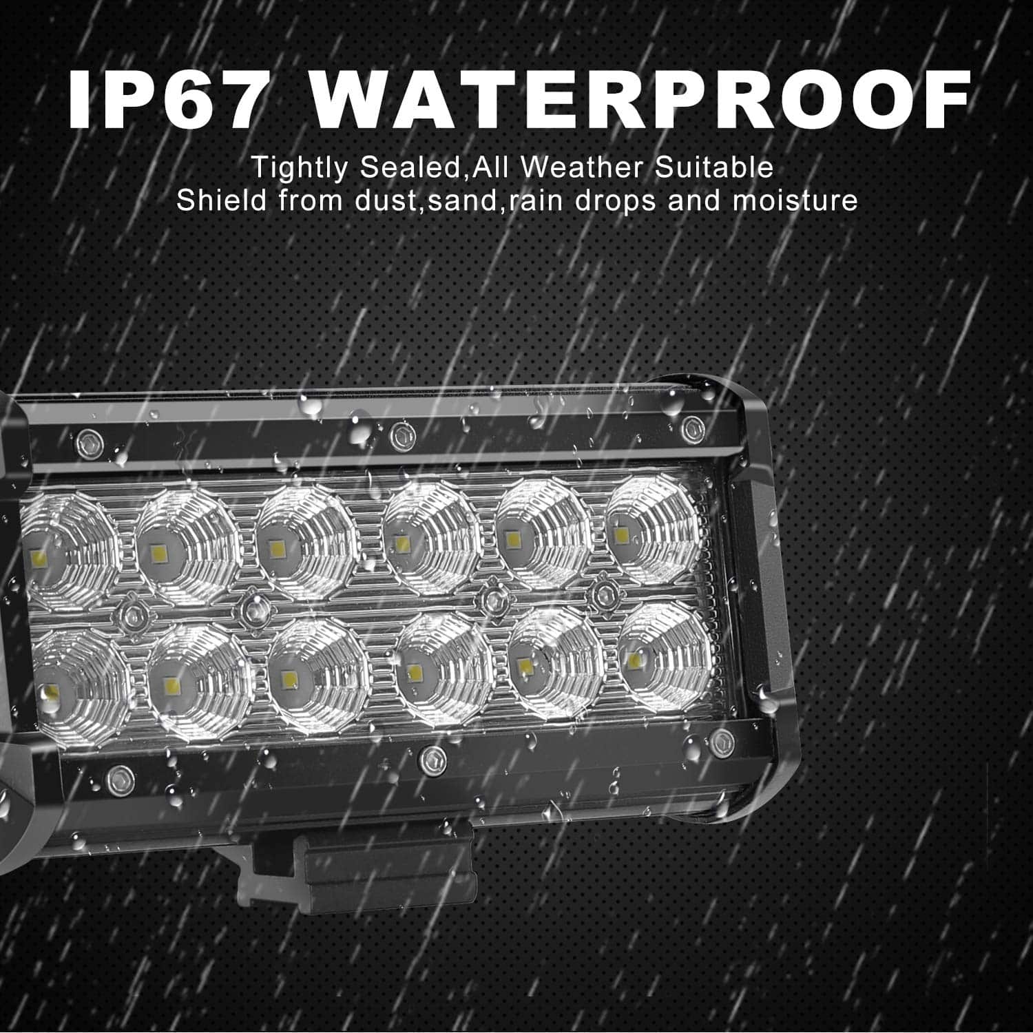 Barra de luz LED Aaiwa de 7", 4 PCS 3600LM Luces de - Imagen 6