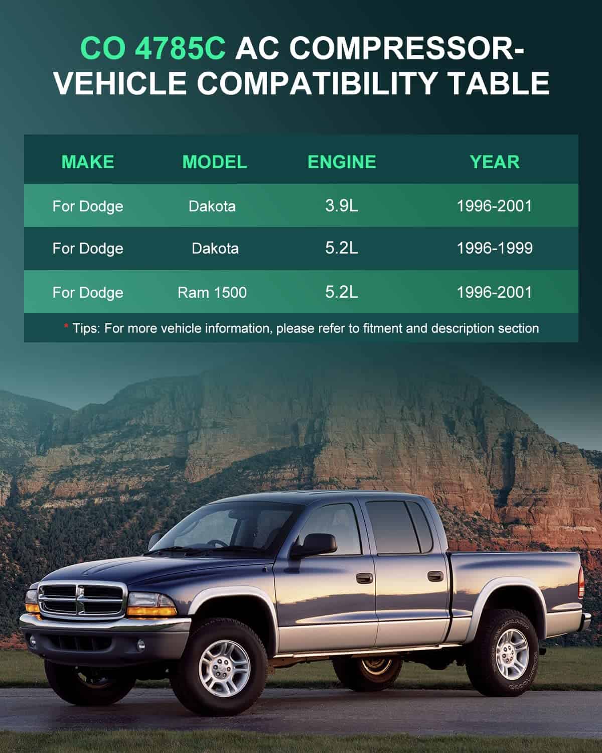 Compresor de Aire Acondicionado SCITOO para Dodge Dakota - Imagen 3