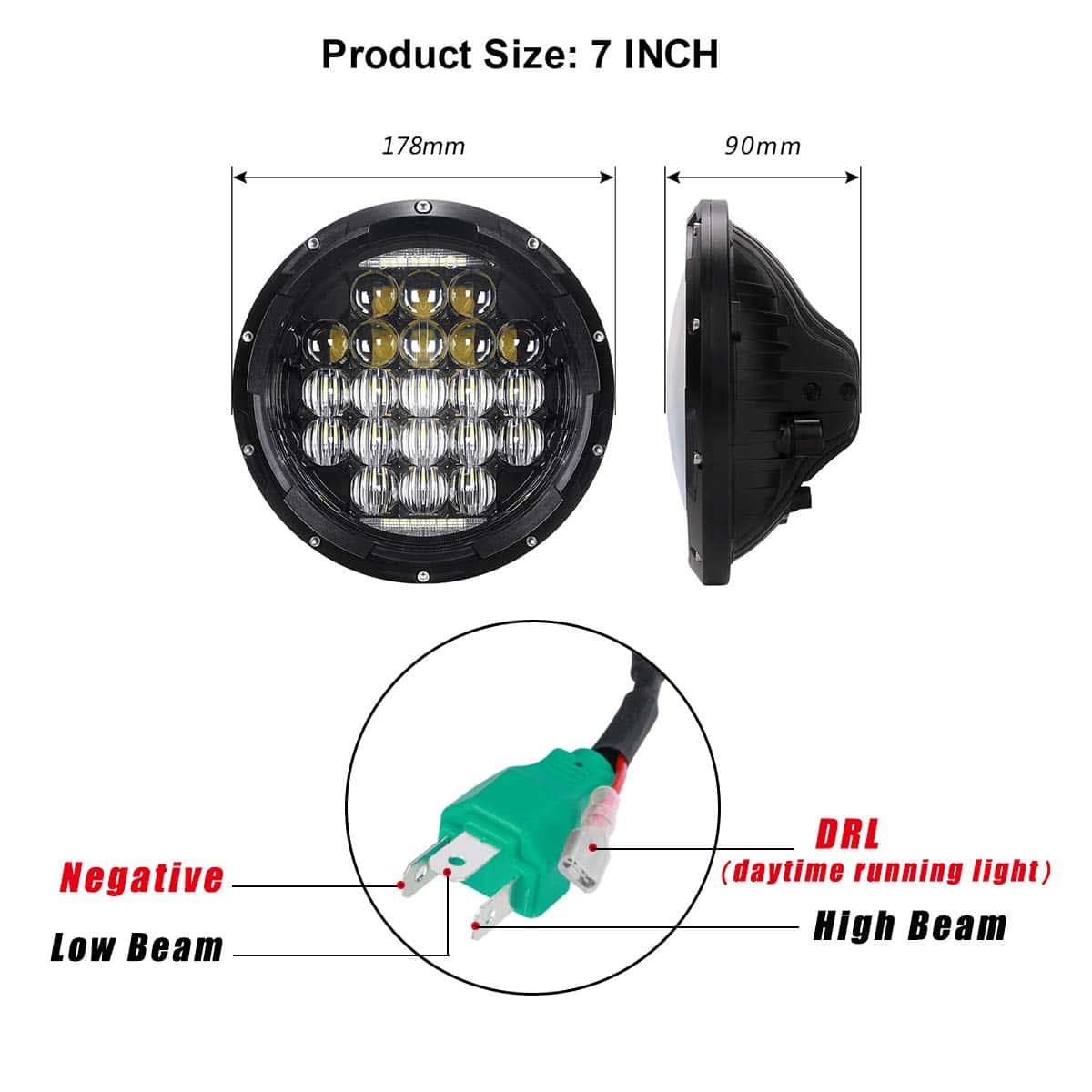 Faros Delanteros LED 5D de Proyector 130w 7 Pulgadas con - Imagen 8