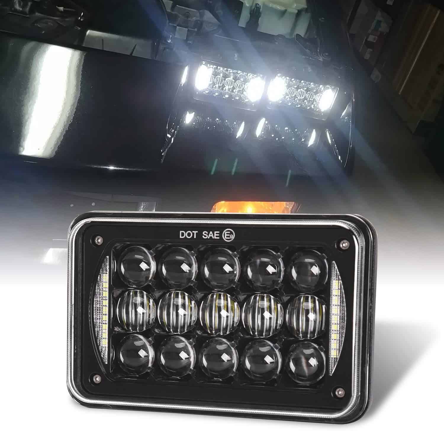 Faros LED rectangulares de 4x6 pulgadas homologados DOT, - Imagen 4