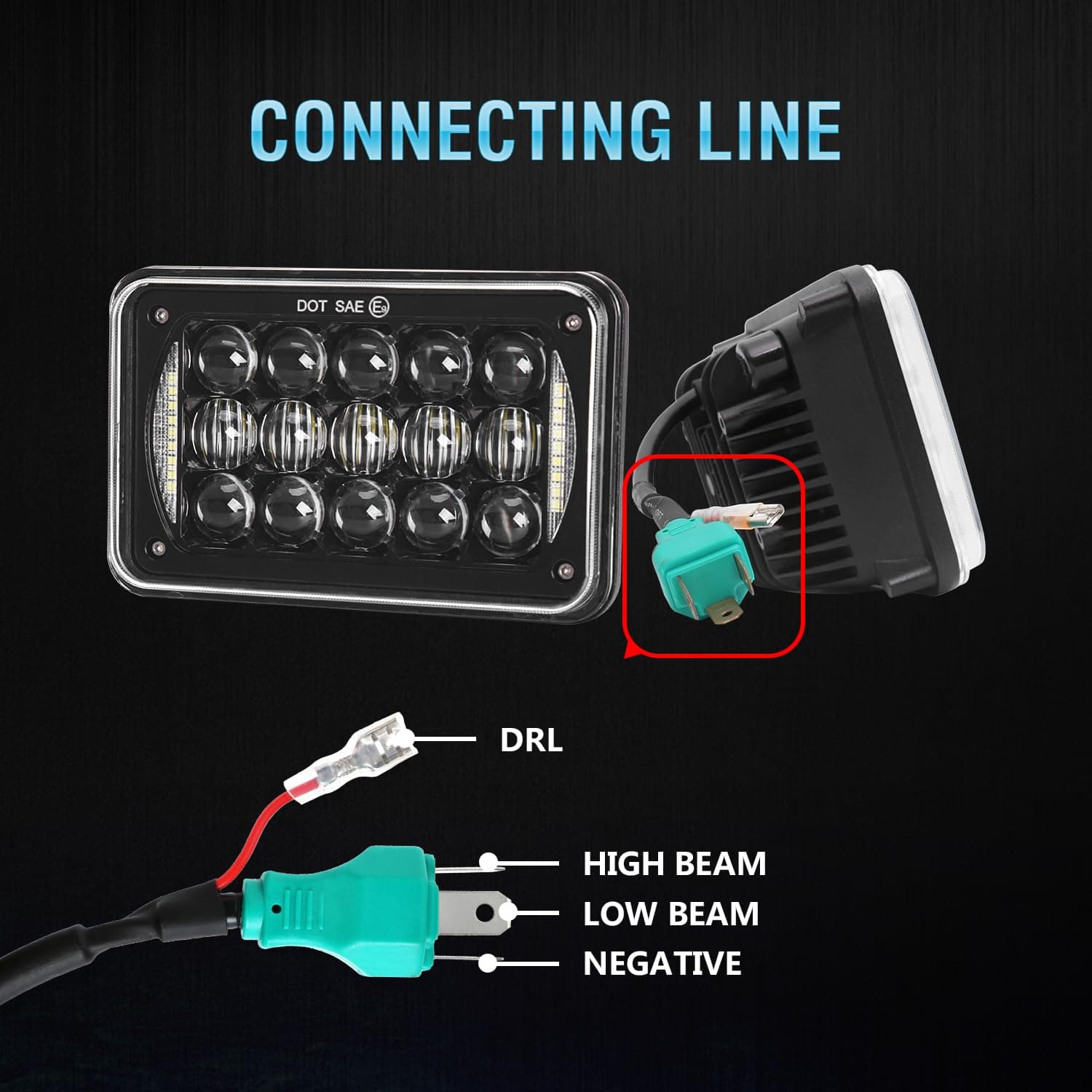 Faros LED rectangulares de 4x6 pulgadas homologados DOT, - Imagen 7