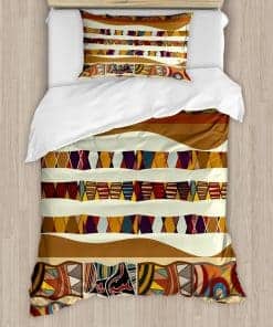 Set de Funda de Edredón Tribal Ambesonne, Diseño Abstracto