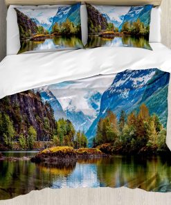 Juego de Funda Nórdica Ambesonne Nature, Cordillera de