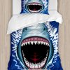 Juego de Funda nórdica de tiburones de Ambesonne, Ataque de