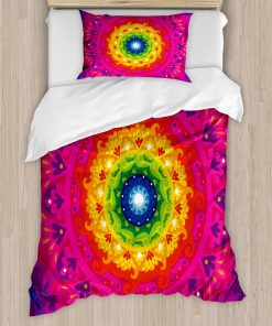 Juego de Funda de Edredón Mandala Púrpura de Ambesonne,