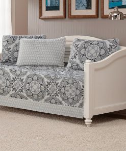 Conjunto de 5 piezas para cama día Reversible Moderno Gris