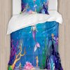 Set de Funda Nórdica Ambesonne Sirena, Mundo Submarino Niña