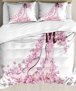 Juego de funda nórdica de matrimonio Ambesonne, Flores