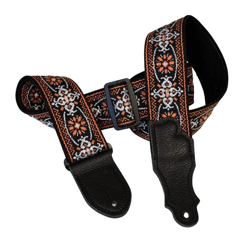 Correa para Guitarra Franklin - Retro Folk 2" - Naranja con