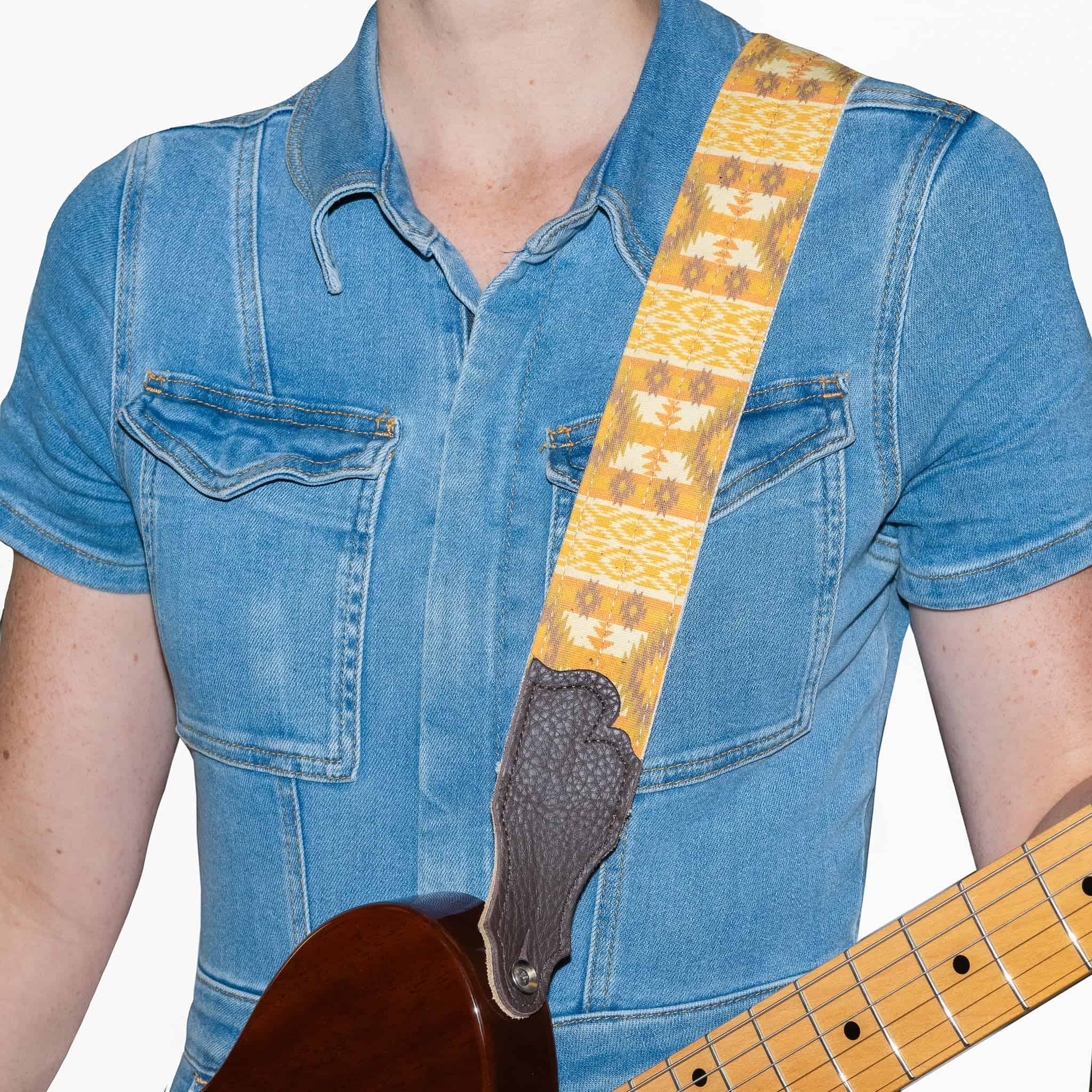 Correa para guitarra Franklin Strap - 2" Old Aztec - Dorado - Imagen 3