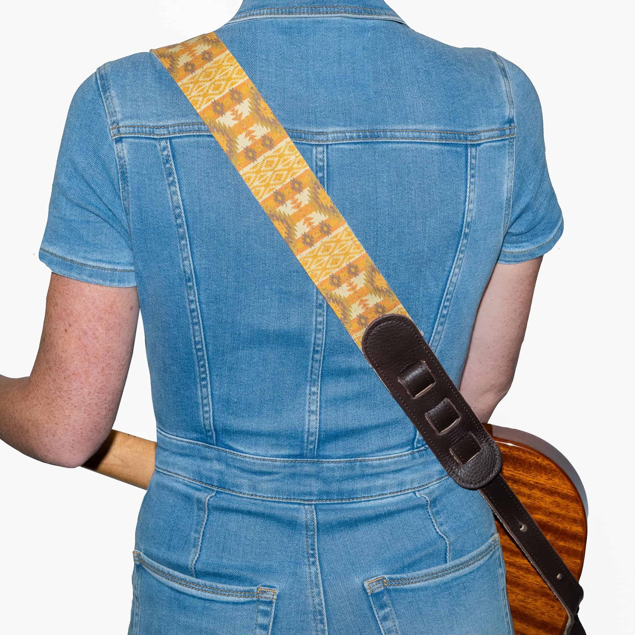 Correa para guitarra Franklin Strap - 2" Old Aztec - Dorado - Imagen 4