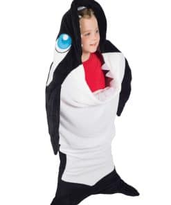 Manta con capucha portátil en forma de ballena orca de Fin