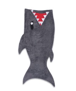 Manta con capucha portátil Fin Fun Shark para niños - Manta