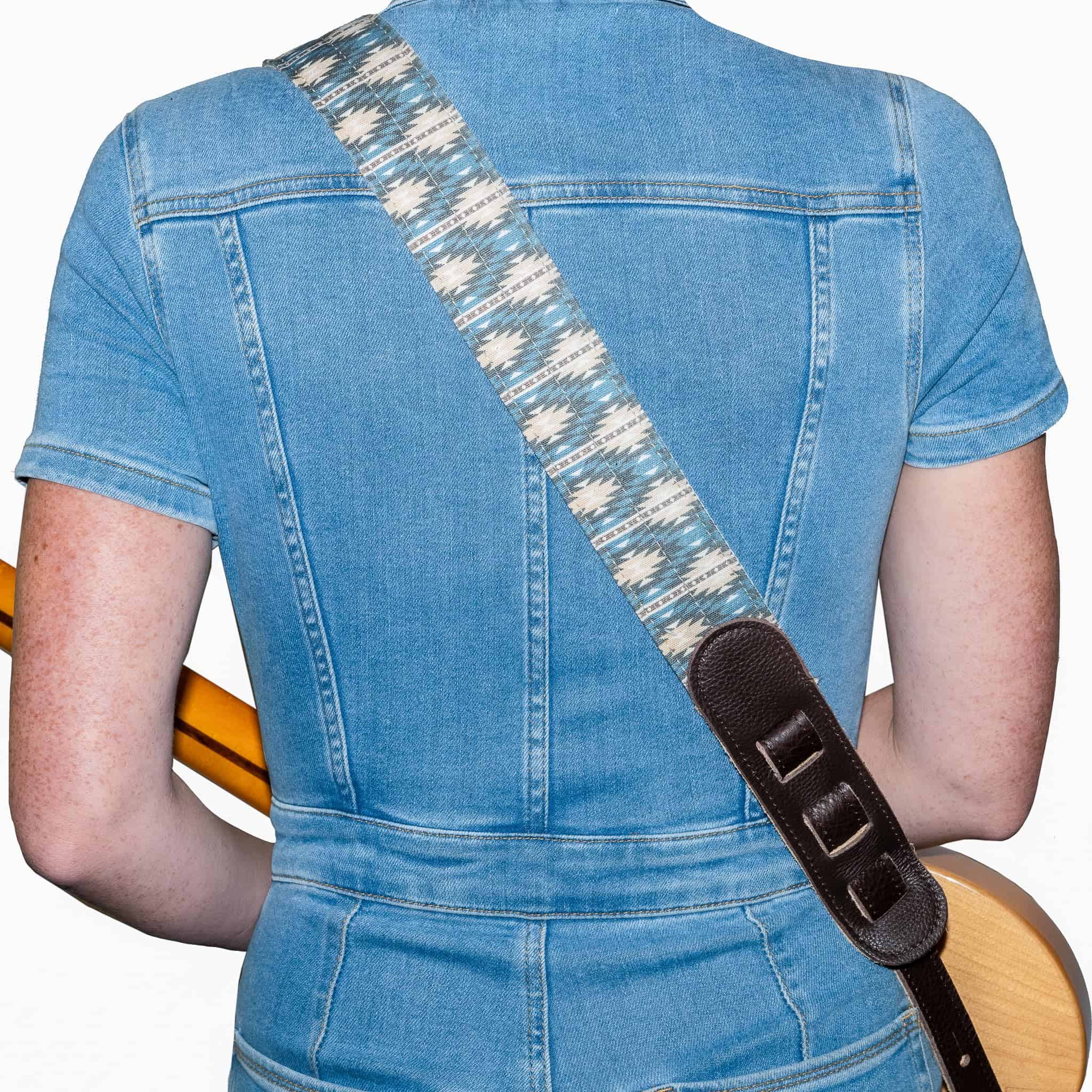 Correa para Guitarra Franklin - 2" Old Aztec - Azul con - Imagen 4