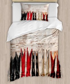 Juego de Funda nórdica Ambesonne Western, Botas de Cuero de