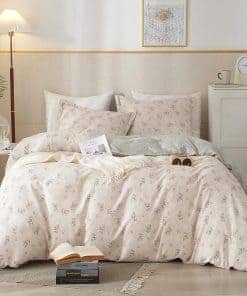 HighBuy Juego de Funda de Edredón Boho Floral Queen en