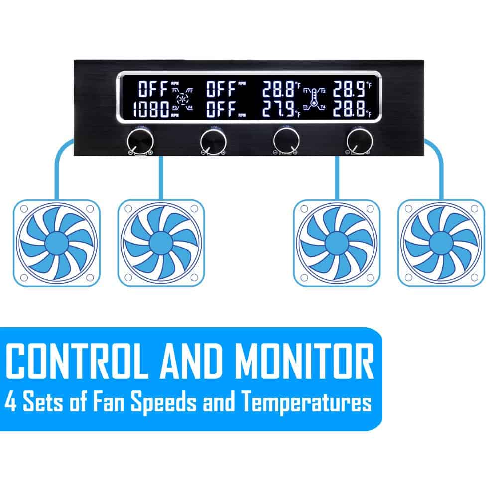 Controlador de Ventilador de 4 Canales Kingwin con LED, Se - Imagen 3