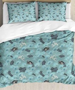 Juego de Funda de Edredón Ambesonne Wave Japonés, Estilo de