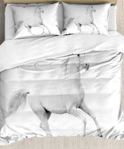 Juego de Funda Nórdica Ambesonne Negro y Blanco, Caballo