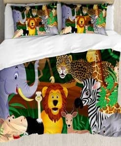 Set de Funda nórdica Ambesonne Zoo, Animales en la Jungla