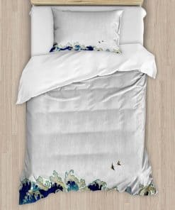 Juego de Funda nórdica Ambesonne Japanese Wave, Remolinos