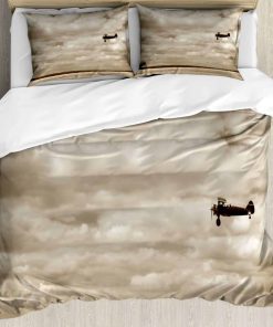 Set de Funda de Edredón con Avión Vintage Ambesonne,